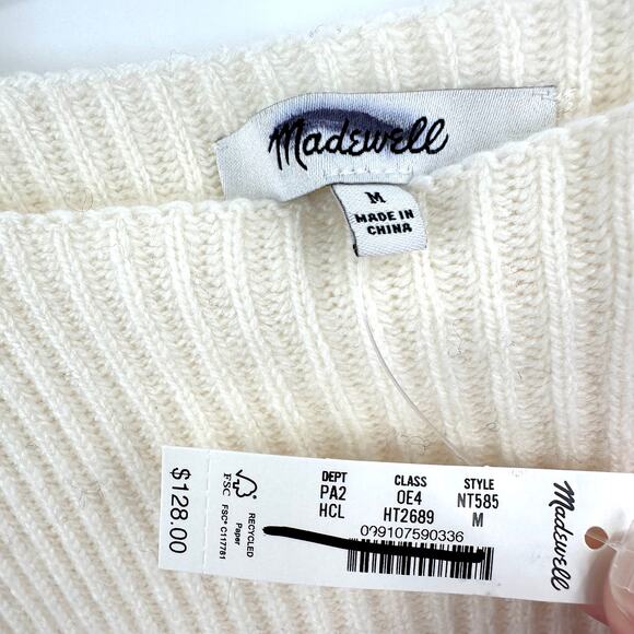Madewell SoftWool Square Neck Pullover Sweater in cloud Size M - Picture 3 of 7